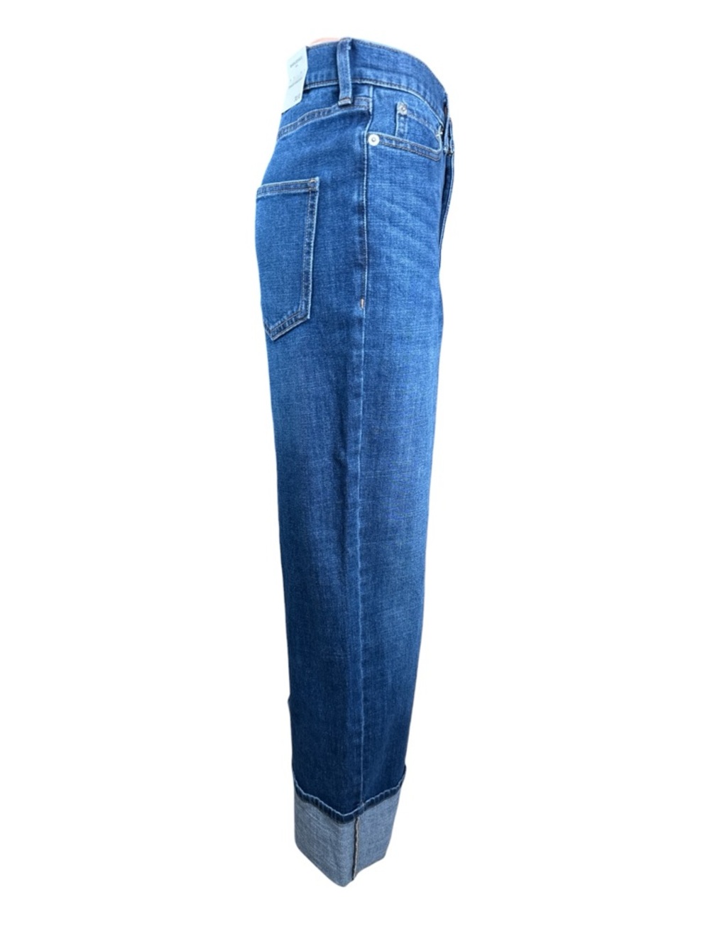 BANANA REPUBLIC Dark Blue High-Rise Straight Fit Cuffed Ankle Jean - Picture 4 of 13